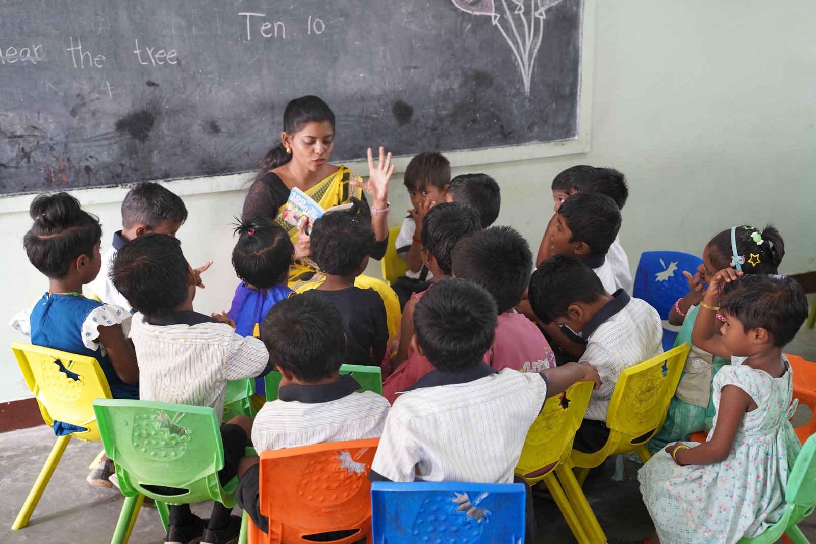 Students participating actively in classroom learning